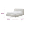 Elona Queen Platform Bed | Waterfall Edges | Off-White Chenille Fabric