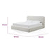 Elona Queen Platform Bed | Waterfall Edges | Off-White Chenille Fabric