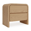 Enola Nightst& | 2 Drawers | Rounded Edges | Timber Brown Solid Wood