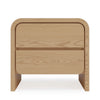 Enola Nightst& | 2 Drawers | Rounded Edges | Timber Brown Solid Wood