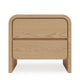 Enola Nightst& | 2 Drawers | Rounded Edges | Timber Brown Solid Wood