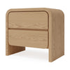 Enola Nightst& | 2 Drawers | Rounded Edges | Timber Brown Solid Wood