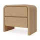 Enola Nightst& | 2 Drawers | Rounded Edges | Timber Brown Solid Wood