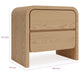 Enola Nightst& | 2 Drawers | Rounded Edges | Timber Brown Solid Wood