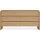 Enola Wide Dresser with 7 Drawers | Rounded Frame | Brown Wood