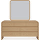 Enola Wide Dresser with 7 Drawers | Rounded Frame | Brown Wood