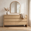 Enola Wide Dresser with 7 Drawers | Rounded Frame | Brown Wood