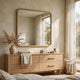 Enola Framed Dresser Mirror | Glass Panel | Timber Brown Meranti Wood 37x40