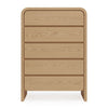 Enola Tall Dresser Chest with 5 Drawers | Rounded Frame | Brown Wood