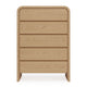 Enola Tall Dresser Chest with 5 Drawers | Rounded Frame | Brown Wood
