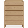 Enola Tall Dresser Chest with 5 Drawers | Rounded Frame | Brown Wood