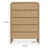 Enola Tall Dresser Chest with 5 Drawers | Rounded Frame | Brown Wood