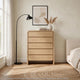 Enola Tall Dresser Chest with 5 Drawers | Rounded Frame | Brown Wood
