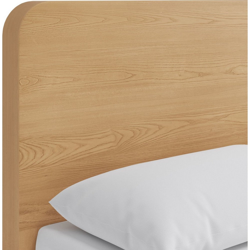 Enola Queen Bed with Slatted Platform | Timber Brown Ash-Meranti Wood