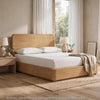 Enola Queen Bed with Slatted Platform | Timber Brown Ash-Meranti Wood