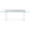 Moona Dining Table | Double Pedestal | Bronze Base | Clear Glass-Acrylic 80"