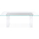 Moona Dining Table | Double Pedestal | Bronze Base | Clear Glass-Acrylic 80"