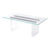 Moona Dining Table | Double Pedestal | Bronze Base | Clear Glass-Acrylic 80"