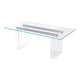 Moona Dining Table | Double Pedestal | Bronze Base | Clear Glass-Acrylic 80"