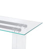 Moona Dining Table | Double Pedestal | Bronze Base | Clear Glass-Acrylic 80"