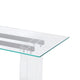 Moona Dining Table | Double Pedestal | Bronze Base | Clear Glass-Acrylic 80"