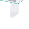 Moona Dining Table | Double Pedestal | Bronze Base | Clear Glass-Acrylic 80"