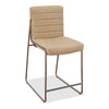 Maddy Counter Stool Chair | Bronze Tubular Metal Frame | Honey Faux Leather