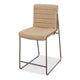 Maddy Counter Stool Chair | Bronze Tubular Metal Frame | Honey Faux Leather