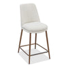 Wyatt Counter Stool Chair | Bronze Tubular Metal Frame | Ricotta Boucle Fabric