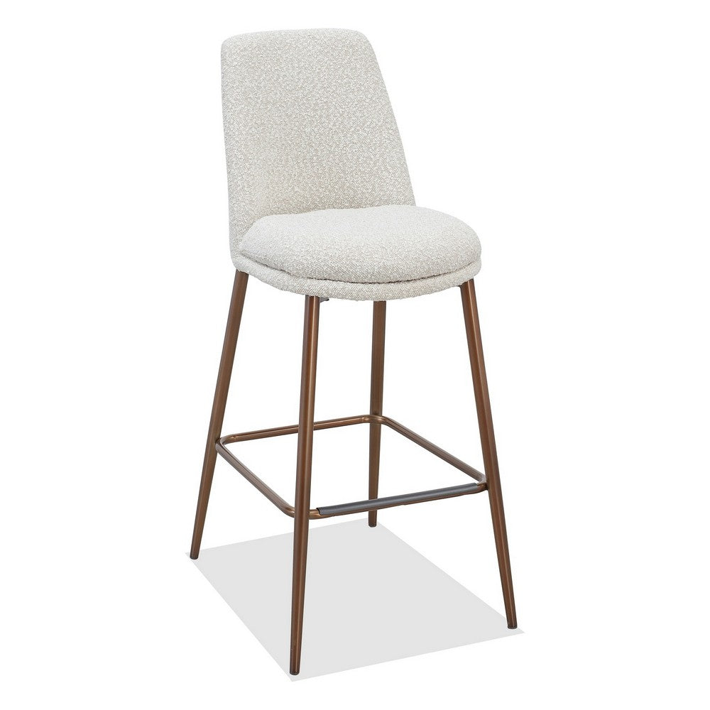 Wyatt Barstool Chair | Bronze Tubular Metal Frame | Ricotta Boucle Fabric
