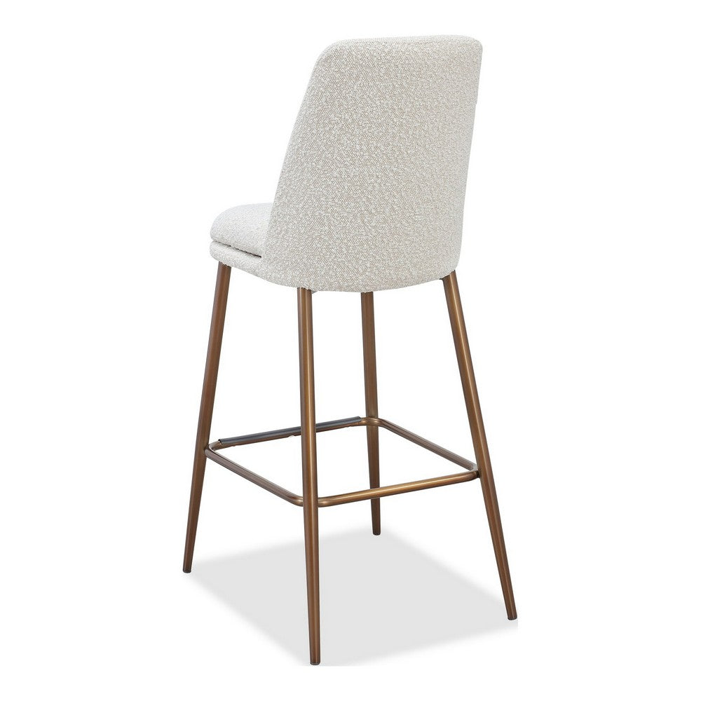 Wyatt Barstool Chair | Bronze Tubular Metal Frame | Ricotta Boucle Fabric
