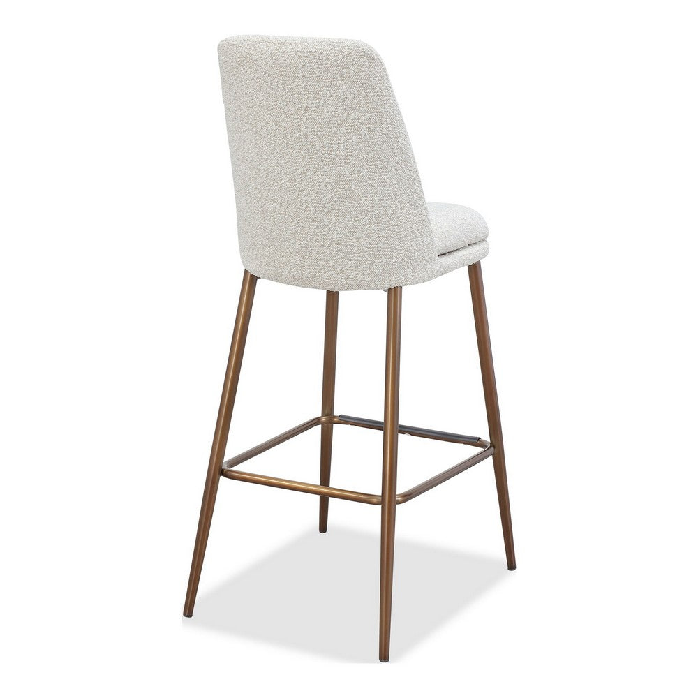 Wyatt Barstool Chair | Bronze Tubular Metal Frame | Ricotta Boucle Fabric