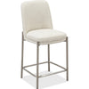 Hanah Counter Stool Chair | Brushed Nickel Steel Frame | Linen-Blend Fabric