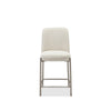 Hanah Counter Stool Chair | Brushed Nickel Steel Frame | Linen-Blend Fabric