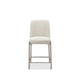 Hanah Counter Stool Chair | Brushed Nickel Steel Frame | Linen-Blend Fabric
