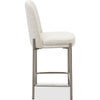 Hanah Counter Stool Chair | Brushed Nickel Steel Frame | Linen-Blend Fabric