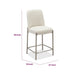 Hanah Counter Stool Chair | Brushed Nickel Steel Frame | Linen-Blend Fabric