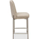 Hanah Counter Stool Chair | Brushed Nickel Steel Frame | Camel Faux Leather