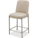 Hanah Counter Stool Chair | Brushed Nickel Steel Frame | Camel Faux Leather