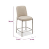 Hanah Counter Stool Chair | Brushed Nickel Steel Frame | Camel Faux Leather