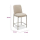 Hanah Counter Stool Chair | Brushed Nickel Steel Frame | Camel Faux Leather