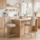 Hanah Counter Stool Chair | Brushed Nickel Steel Frame | Camel Faux Leather