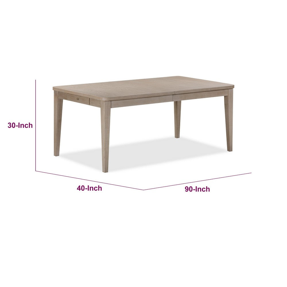 Kaili Dining Table w Extension Leaf | 2 Drawers | Brown Wood 72-90"