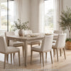 Kaili Dining Table w Extension Leaf | 2 Drawers | Brown Wood 72-90"