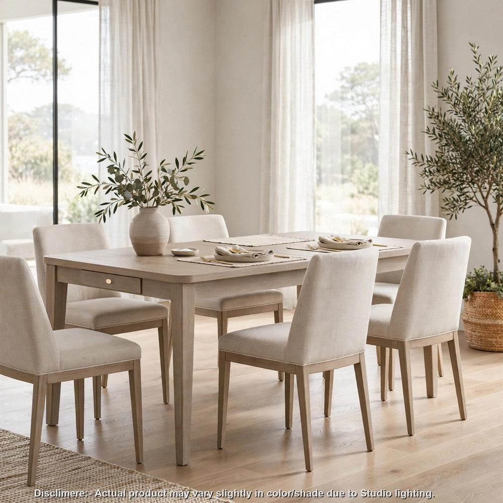 Kaili Dining Table w Extension Leaf | 2 Drawers | Brown Wood 72-90"