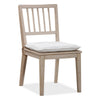 Kaili Side Dining Chair with Detachable Oat Linen Cushion Seat | Brown Wood
