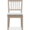 Kaili Side Dining Chair with Detachable Oat Linen Cushion Seat | Brown Wood