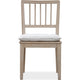 Kaili Side Dining Chair with Detachable Oat Linen Cushion Seat | Brown Wood