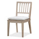 Kaili Side Dining Chair with Detachable Oat Linen Cushion Seat | Brown Wood