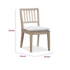 Kaili Side Dining Chair with Detachable Oat Linen Cushion Seat | Brown Wood